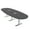 Asian Night w/Silver Base with Electric, variant on 10 Person Modular Boval Conference Room Table Metal T-Bases w/Electric