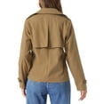 thumbnail image 3 of Abrigo Trench INSPIRE CHIC para mujer, abrigo corto de doble botonadura con solapa con muesca, 3 of 6