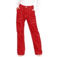 thumbnail image 5 of High Waist Straight Leg Jeans, Red with Contrast Stitching, Wide Leg Style (US, Alpha, Small, Regular, Regular, Red), 5 of 5