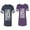 Men Navy / Women Purple, variant on I Like Her But His Beared Unisex Couple Matching Cotton Jersey style T-Shirt Contrasting stripes on sleeves (Men Navy / Women Black) (Men S / Women S)