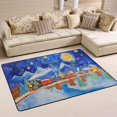 thumbnail image 3 of Trains with Moon Snow Mountains Area Rug Washable 72 x 48 Floor Carpet Mat Non Slip for Bedroom Living Room Kids Room Home Decor, 3 of 7
