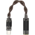 thumbnail image 1 of Adaptador USB C Headphopne Jack OCC 4 cabl Aux a USB C DAC Dongle con doble chip CX31993 MAX97220, adaptador de auricular tipo C a 3,5 mm con cable de monitor en la oreja, 1 of 5