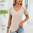 thumbnail image 2 of Edvintorg Women Dressy Casual Tops Business Work Blouses Summer Shirts Lace Short Sleeve V Neck Outfits 2026 Fashion Clothing, 2 of 8