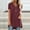 Red, variant on YEJIMAN Yellow Plus Size Tunic Tops For Women, Polyester Cotton Tshirts For Women, Women Fashion Plus Size Print V Neck Short Sleeved Long T-shirt Blouse