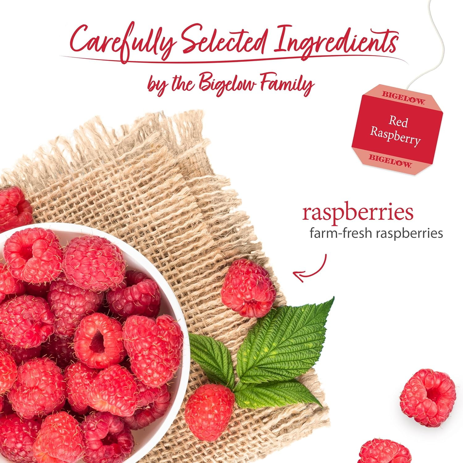 Bigelow Tea Herbal Tea Caffeine Free Red Raspberry - 20 Tea Bags Pack of 4