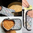 thumbnail image 5 of Yayeee Oven Mitts and Pot Holder Set of 2 Heat Resistant Kitchen Gloves Baking Hot Pad, Light Blue Shimmering Pattern, 5 of 5