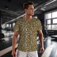 thumbnail image 3 of Wukai Leopard Print Men's Short-Sleeved Mesh T-Shirt,Quick-Dry Short Sleeve Workout T-Shirt-Small, 3 of 8