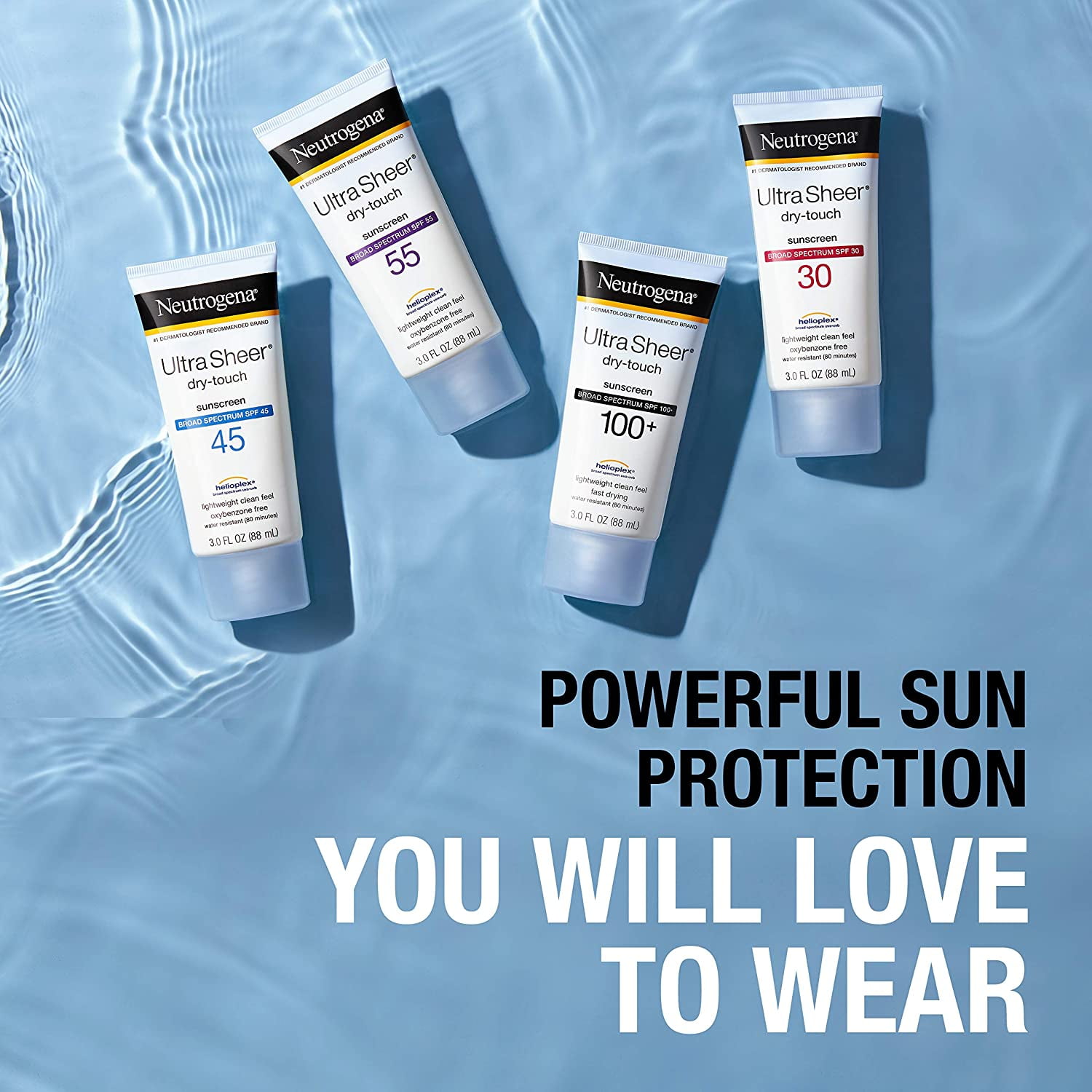 Invisible Daily Sunscreen Lotion with SPF 55- Sweat & Water Resistant Sun Block Lotion for 80 Minutes | Moisturizing & Quick Drying Skin Sun Protection| 1 Pack: 3 OZ Per Pack, Pack of 5
