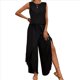 thumbnail image 3 of Conjuntos de Dos Piezas de Verano para Mujer: Camiseta Sin Mangas y Pantalones Anchos A Juego, Chándal A Rayas 2025 Negro L, 3 of 10
