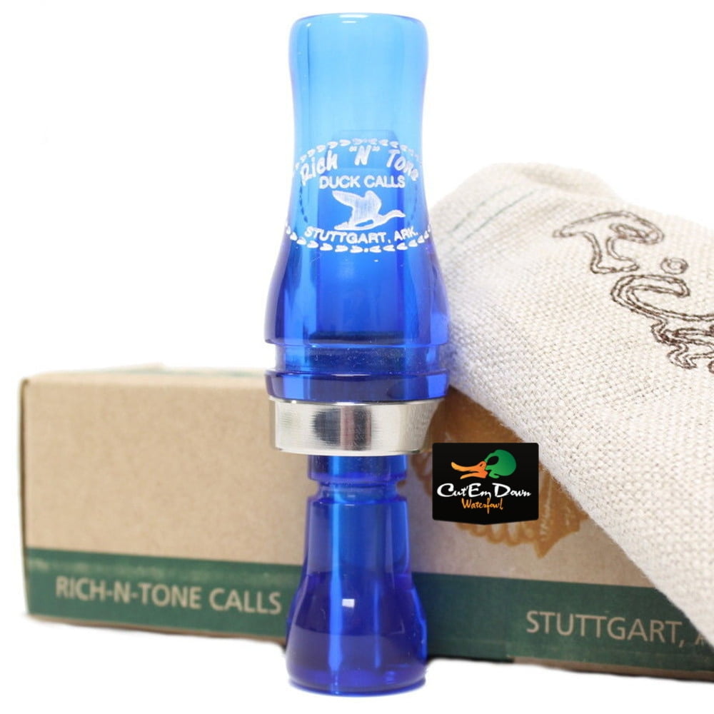 RNT RICH-N-TONE OLD STYLE SINGLE REED DUCK CALL LIGHT BLUE ACRYLIC 