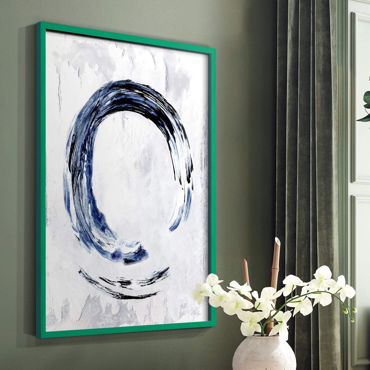 Moonglade II in Green Solid Wood 11 x 14 Framed Print