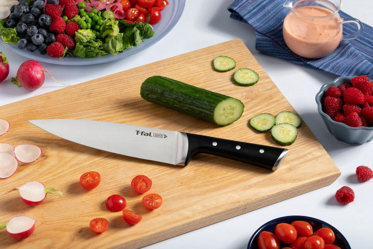 T-fal Ice Force Stainless Steel Chef Knife, 8 Inch, Kitchen Utensil