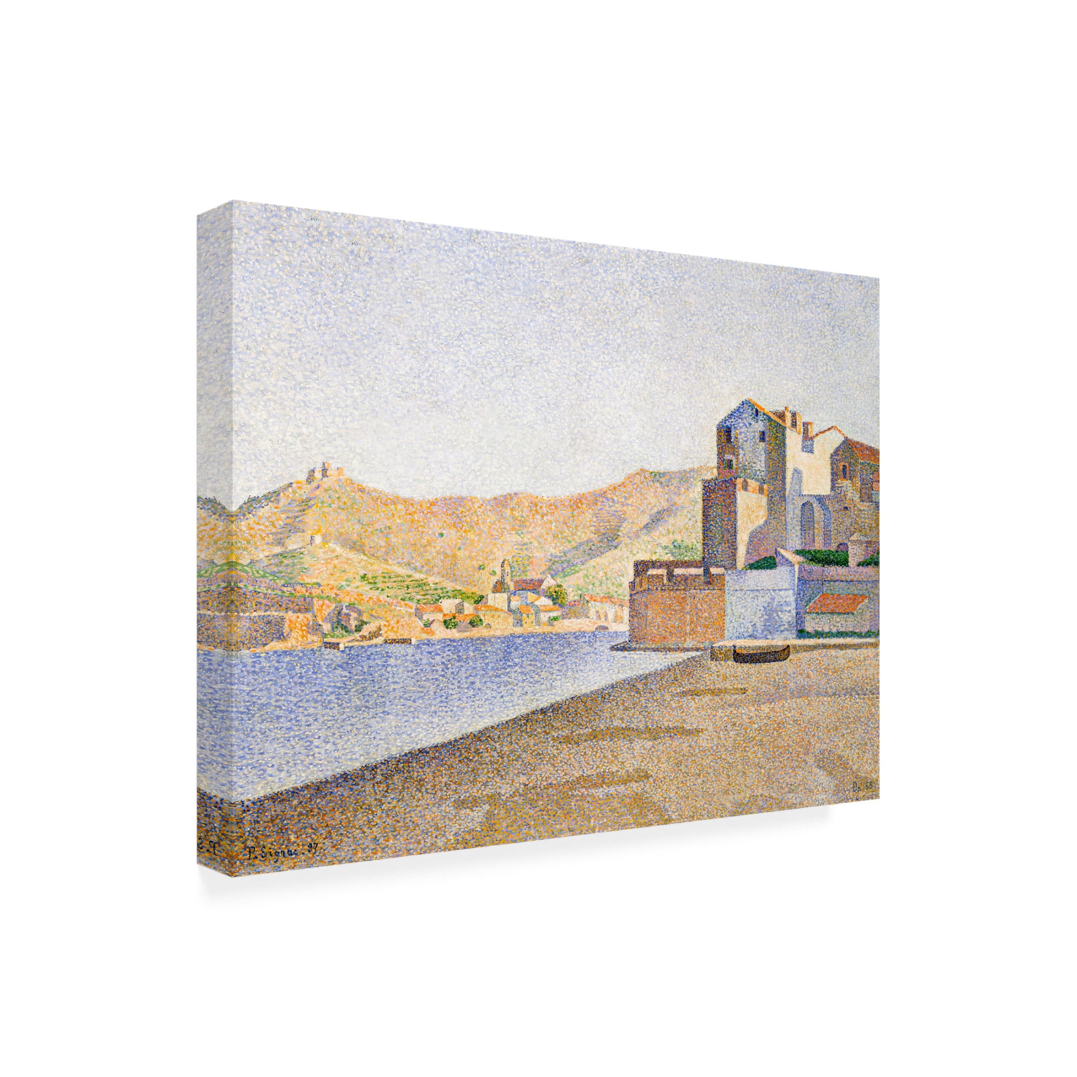 Canvas Wall Art - Pictufy 'The Town Beach, Collioure 1887' Wall Art for Living Room, Bedroom, or Office D?cor by Trademark Fine Art - 47 x 35 Inches