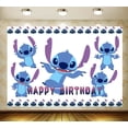 thumbnail image 4 of Fondo de fiesta con temática de dibujos animados de Lilo y Stitch, decoración para fiesta de cumpleaños de niña y niño de verano, accesorios de estudio para fotografía, 4 of 5