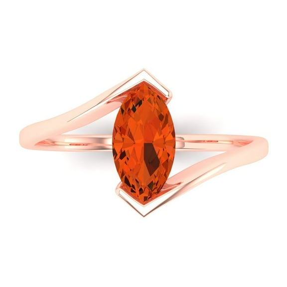 Solitaire Engagement Ring for Women - 2ct Simulated Red Diamond in 14K Rose Gold Promise Ring