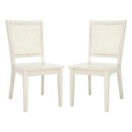 SAFAVIEH Margo Classic Wood Solid Dining Side Chair, White Washed (Set of 2)