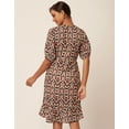 thumbnail image 4 of Moomaya Printed Casual Dresses For Women, V-Neck Asymmetric Summer Wrap Dress, 4 of 9