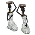 thumbnail image 1 of 2 piezas africana escultura estatua Gloria Figura candelabro, 1 of 9