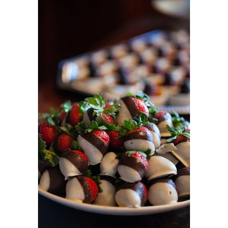 Canvas Print Chocolate Strawberry Dipped Dessert Stretched Canvas 10 x (Best Way To Make Chocolate Dipped Strawberries)