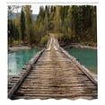 thumbnail image 3 of Ambesonne Rustic Shower Curtain, River Pine Tree Forest, 69"Wx70"L, Brown Green, 3 of 5