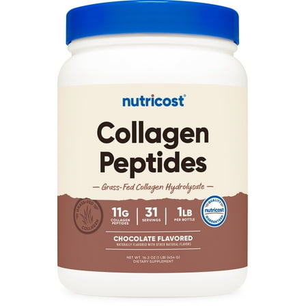 Nutricost Grass-Fed Collagen Powder 1LB (Chocolate) - Non-GMO, Gluten Free Supplement