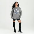 thumbnail image 3 of Women's Gameday Couture Gray Seattle Seahawks Oversized Pure Motion Corded Sweatshirt, 3 of 4