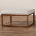 thumbnail image 6 of Baxton Studio Alvere Modern and Contemporary Beige Fabric Upholstered Walnut Finished Cocktail Ottoman, 6 of 7