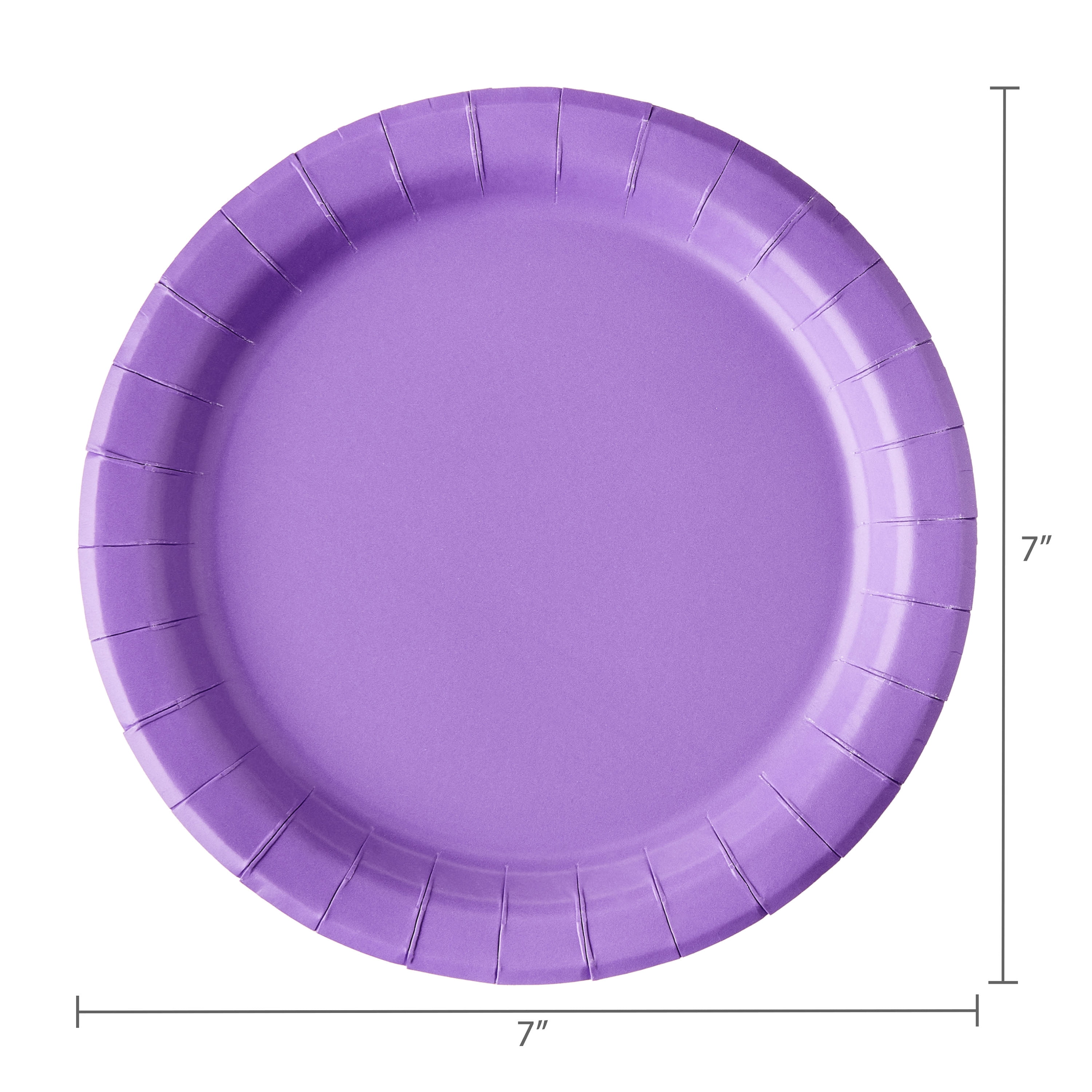 Disposable Purple Party Paper Plates, Serves 24, 7", by Way To Celebrate