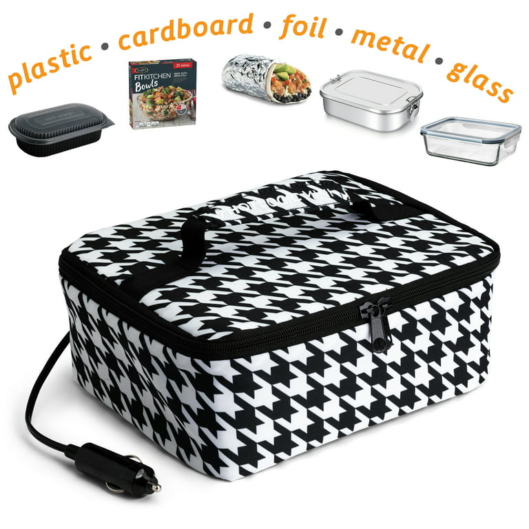 Hot Logic Aqua Floral Print Portable Mini Oven and Food Warmer Lunch Bag  12V