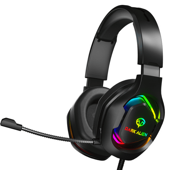 Gaming Headset for PC. Noise Canceling Headset with Stereo Microphone Sound, Computer Headset with 3.5mm Jack & RGB Light RGB esports noise reduction earphones