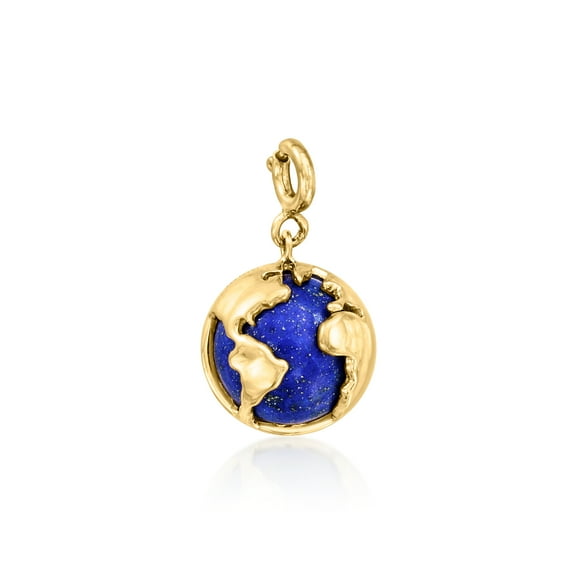 Ross-Simons Lapis and 18kt Gold Over Sterling Globe Charm, Women's, Adult