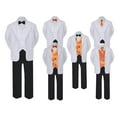 thumbnail image 1 of 5-7pc Formal Black White Suit Set Orange Bow Necktie Vest Boy Baby Sm-20 Teen, 1 of 3