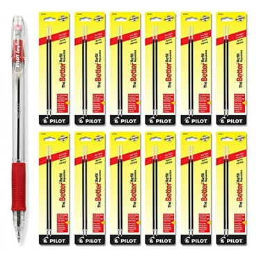 Pilot EasyTouch Ball Point Stick Pens, Fine Point, Red Ink 1 Pen & 24 Refills