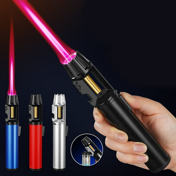 Nsxcdh Windproof Torch Lighter Adjustable Flame Refillable 1300c Ceramic Tube,Shockproof Non Slip Abs Grip,Easy Slider Control,For Cooking Fireplace BBQ Candles,Stylish Gift Box,Home Essentials