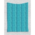 thumbnail image 1 of Abstract Tapestry, Wavy Stripe Pattern with Grunge Design Swirls Pattern Antique Composition, Wall Hanging for Bedroom Living Room Dorm Decor, 60W X 80L Inches, Aqua Blue Turquoise, by Ambesonne, 1 of 2