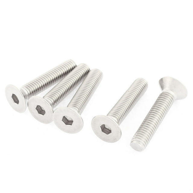 Tornillos de cabeza plana de acero inoxidable M8 con socket hexagonal, 40 mm de largo, 5 piezas