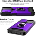 thumbnail image 5 of for Samsung A13 5G Case with Sliding Camera Cover Heavy Duty Protective Galaxy A13 Case with Card Holder Magnetic Rotate Ring Kickstand Phone Case for Samsung A13 5G(Purple), 5 of 13