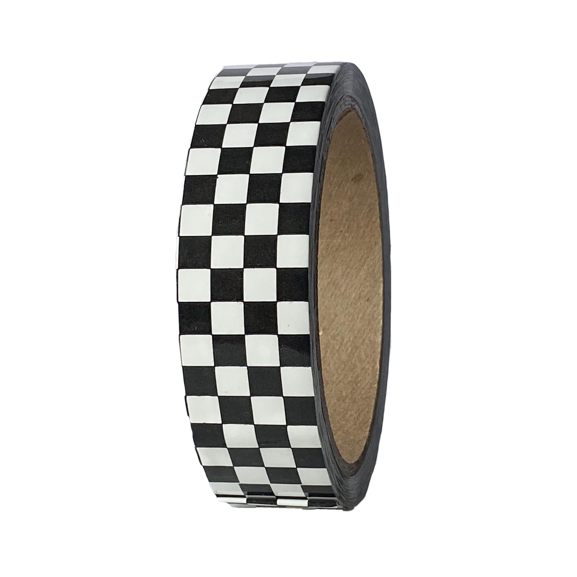 Laminated Checkerboard Outdoor Vinyl Tape 1" X 18 Yard Roll White / Black (24 Roll / Case)