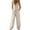 Khaki(Womens Jumpsuits), variant on GUACER Womens Cotton Linen Jumpsuits Sleeveless V Neck Button Front Wide Leg Rompers Patch Pockets Baggy Overalls Summer