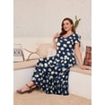 thumbnail image 5 of VEPKUL Summer Casual Bohemian Dresses for Women 2025 Short Sleeve Long Maxi Dress with Pockets 3-NavyBlue_4X, 5 of 7
