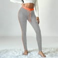 thumbnail image 5 of Bloomae Women's Active Athletic Leggings High Waist Premium Soft Workout Stretch Yoga Pants Tummy Control Casual Stripe Skinny Tights Trousers A-Orange XL, 5 of 8