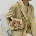 thumbnail image 3 of Bolso pequeño con lazo para mujer, moderno bolso de nube plisado, informal, moderno, con correa de hombro cruzada, 3 of 6