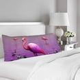 thumbnail image 2 of ABPHOTO Beautiful Pink Flamingos Water Lily Violet Sky Body Pillow Covers Case Pillowcase 20x60 inch Couch, 2 of 2