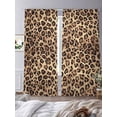 thumbnail image 3 of Leopard Printed Sheer Curtains 84 Inch Length 2 Panels Set Window Treatments, Modern Animals Textured Brown Rod Pocket Semi Curtains for Living Room/Bedroom/Kitchen Décor, 104"W x 84"L, 3 of 7