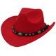 thumbnail image 4 of Sombrero de vaquero occidental tibetano de estilo étnico, sombrero de copa para otoño e invierno, sombrero de fieltro con remaches y rizado para hombres y mujeres, sombrero de jazz de moda, 4 of 6