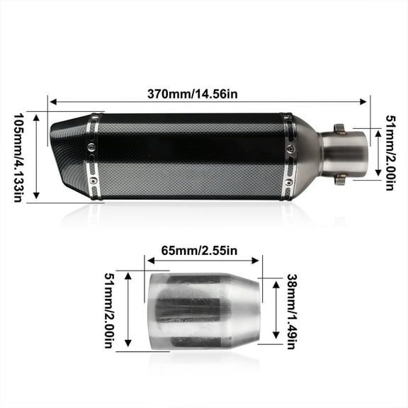 Andoer Motorcycle exhaust Tube,Resistant Atv Tail Tube Temperature Resistant Atv Dirt Inlet Muffler Tube Resistant Pipes Slip Fiber Style 1.5-2in Inlet Muffler Pipes Slip On Temperature Atv Carbon