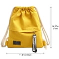 thumbnail image 3 of Canvas Backpack Drawstring Backpack Casual Backpack Drawstring Pocket Bag Fashion Small Bag Travel Day Pack for Women Men, 3 of 7