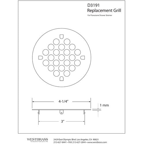 Florestone SnapIn Shower Strainer in Polished Chrome