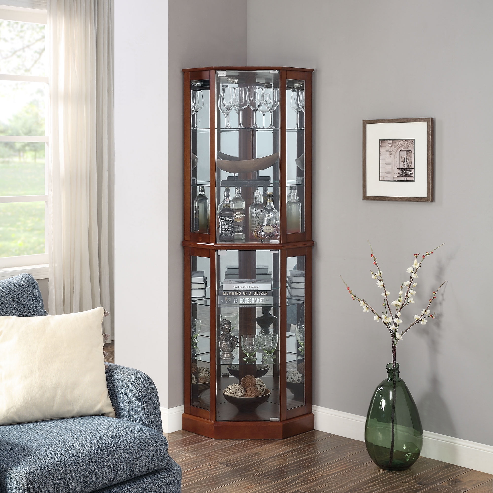 curio cabinet corner curio cabinet corner