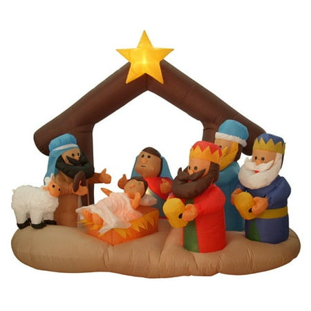 Northlight Seasonal Nativity Scene Lighted Christmas Inflatable